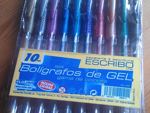 10 bolígrafos de colores